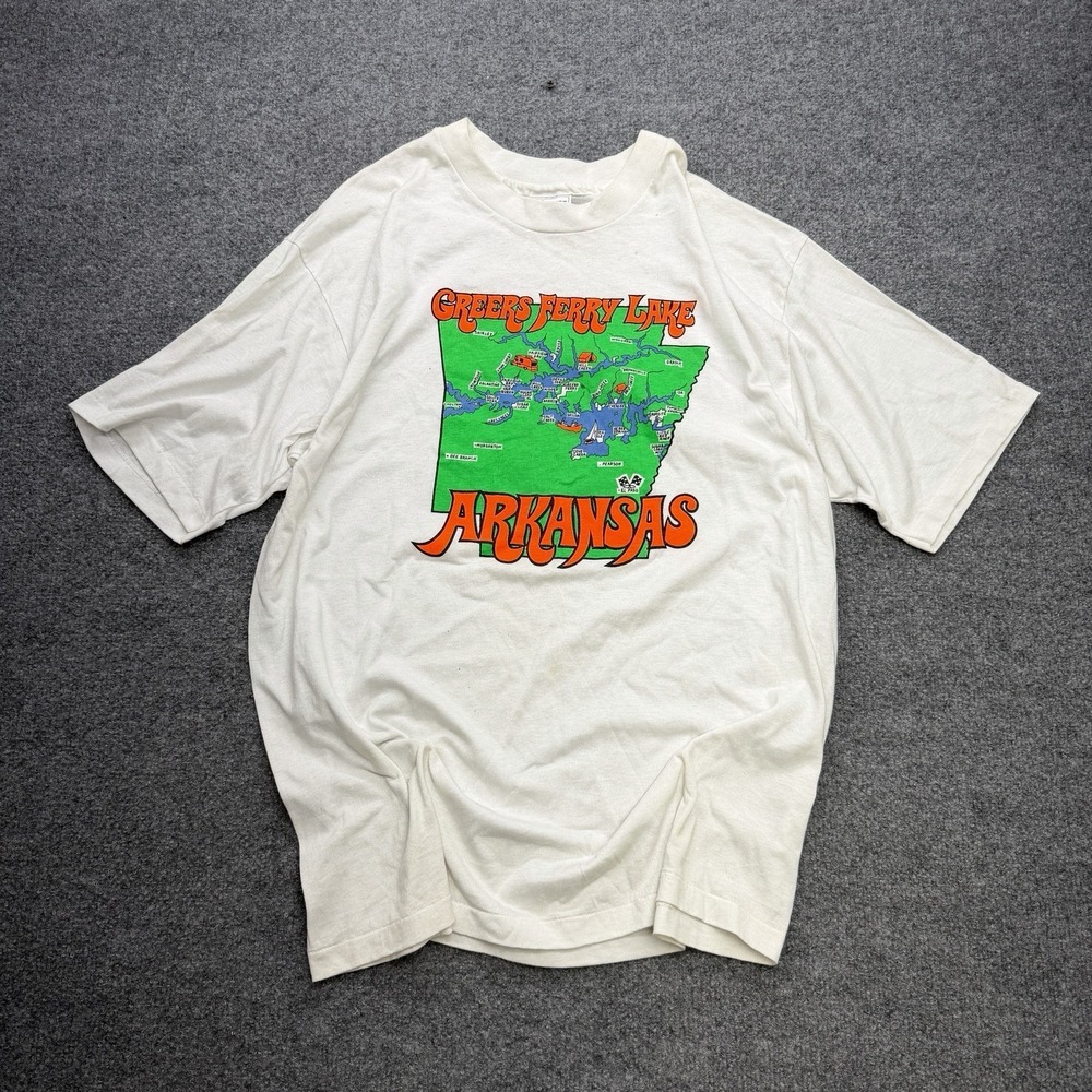 Vintage Arkansas Greers Ferry Lake T Shirt Size XL 90s White